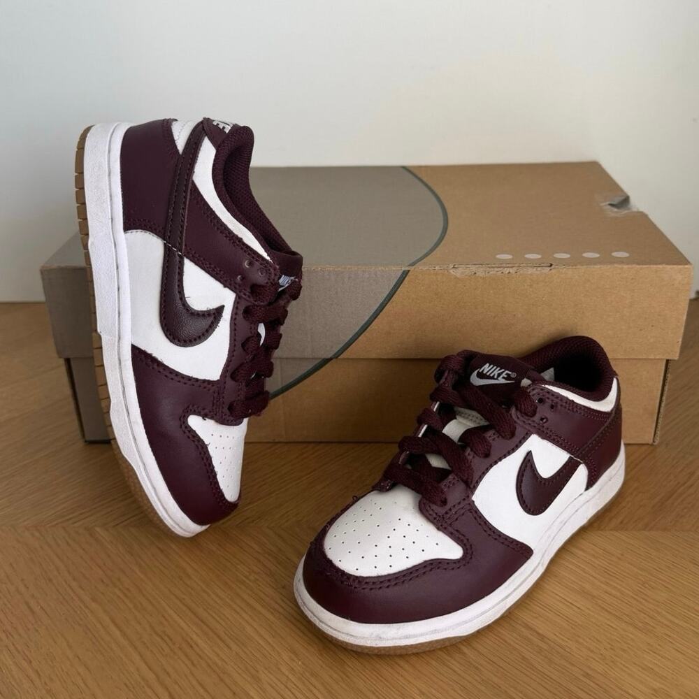 Nike Dunk Low ‘White/Burgundy’ Toddler Sneakers- SZ 11.5 C